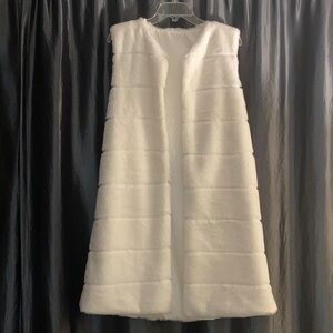 Faux Fur Long Open Vest